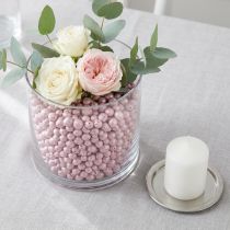 Artículo Brillantes cuentas decorativas de 4 mm a 8 mm, gránulos de arcilla rosa, 1 litro.