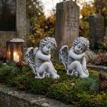 Artículo Figura conmemorativa ángel durmiente gris 16cm 2uds