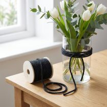 Artículo Cuerda de yute negra, cuerda decorativa, fibra de yute natural, cuerda decorativa Ø8mm 7m