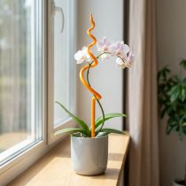 Artículo Tutor para orquídeas, plástico, color naranja, ayuda para trepar orquídeas, altura 64 cm