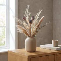 Artículo Vainas de semillas de amapola, flores secas decorativas, helecho artificial, color crema, 63 cm – Decoración elegante para el hogar y la boda