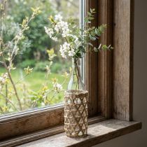 Artículo Deco botella vidrio botella de vidrio decoración trenzada Ø9.5cm H31cm