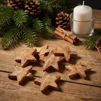 Artículo Decoración estrella de coco natural Decoración navideña natural 5,5-7cm 30 piezas