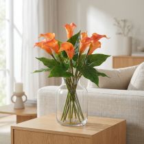 Artículo Calla Lily Albaricoque Calla Flores Artificiales Naranja Exóticas 44cm