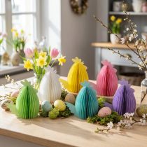 Artículo Gallinas decorativas de papel alveolar Pascua 11×6,5×12cm 6ud