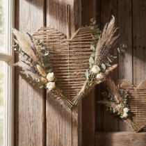 Artículo Corazon Yute Natural Para Flores Secas 35cm 4uds