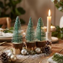 Artículo Adorno navideño árbol de navidad nevado 10cm 8pcs