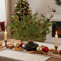 Artículo Ramas de pino artificiales con piñas 48cm – Decoración navideña, ramas de pino 3 piezas, verde