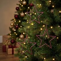 Artículo Estrellas Decorativas Árbol de Navidad Baya Brillantina Morado Ø12cm 12 Piezas