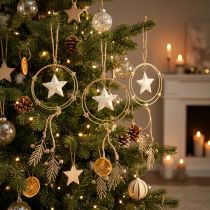 Artículo Decoración colgante Adornos para árboles de Navidad estrella H38cm 3 piezas