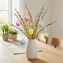 Artículo Huevos de Pascua para colgar huevos de plástico de colores 4×5,5cm 10uds