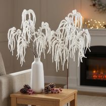 Artículo Rama decorativa sauce llorón decoración de invierno brillo blanco 82cm 2ud