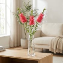 Artículo Flores Artificiales Rojo Carmín Limpiadores de Cilindros 70cm 3uds