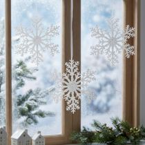 Artículo Decoración copo de nieve cristal de hielo para colgar 18×20cm 4ud