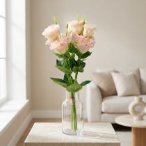 Artículo Flores artificiales Eustoma Lisianthus rosa crema 52cm 5uds