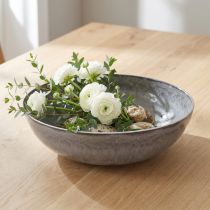 Artículo Elegante cuenco gris mate 37 cm - superficie texturizada, versátil para decoración - 3 piezas