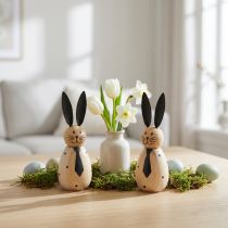 Artículo Conejo decorativo con un diseño sencillo para acentos primaverales en la sala de estar, 12 cm, 2 piezas