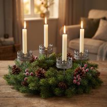 Artículo Candelabro plata antigua Ø7cm H12cm 4uds