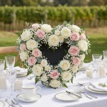 Artículo Corazón de espuma floral negro de 33 cm, 2 unidades, decoración para bodas