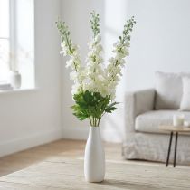 Artículo Flores artificiales de seda Delphinium blancas, flores artificiales, 3 uds.