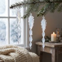 Artículo Carámbano decorativo decoración de invierno para colgar blanco claro 23m 4 piezas