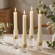 Artículo Velas cónicas color crema liso, 34 mm x 240 mm, 4 unidades