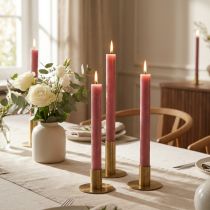 Artículo Velas cónicas unicolor rosa viejo 34mm x 240mm 4 piezas