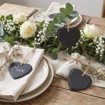 Artículo Pizarra corazón pequeño para colgar negro 7,5cm 6ud
