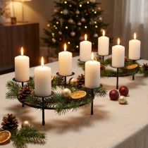 Artículo Candelero para 4 velas metal negro decoracion mesa Ø23.5cm 2uds