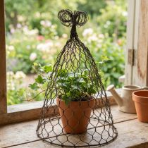 Artículo Campana de alambre, campana decorativa, enrejado de metal Marrón H25cm Ø16cm