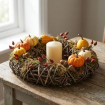 Artículo Corona de vid trenzada Ø40cm, corona decorativa natural para mesa y pared, rústica