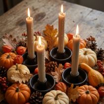 Artículo Velas cónicas velas marrones decoración de velas otoño Ø21/170mm 6 piezas
