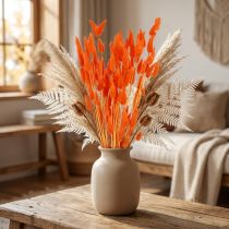 Artículo Cola de liebre naranja seca para decoración, 50-60 cm, 50 g - Lagurus aterciopelado para decoración de mesas y manualidades