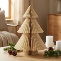 Artículo Papel árbol de Navidad papel árbol de Navidad crema dorado Al.30cm