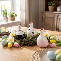 Artículo Gallinas decorativas Figuras decorativas de Pascua pollitos 9,5cm 3 piezas
