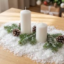 Artículo Copos de nieve decorativos blancos iridiscentes de 2,5 l x 2 piezas