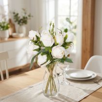 Artículo Ramo de flores artificiales de rosas para decoración de mesa con estilo, 31 cm, 3 piezas