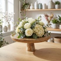 Artículo Plato decorativo de madera con base, soporte para tartas, aspecto natural, Ø25cm