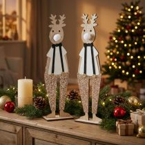 Artículo Figura decoracion madera reno navidad para poner 12×6.5cm H45cm 2pcs