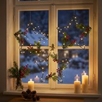 Artículo Decoración navideña estrella de metal colgante estrella negra 15cm 6 piezas