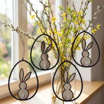 Artículo Decoración de conejito de Pascua para colgar Decoración de Pascua madera 13cm 4ud