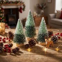 Artículo Miniárbol de Navidad artificial con nieve, Ø5 cm, H10 cm, 6 unidades
