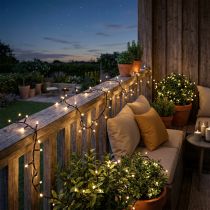 Artículo Cadena de luz LED de arroz 40s 3m para exterior blanco cálido