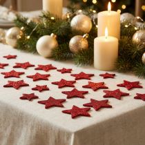 Artículo Estrellas decorativas dispersas rojas, mica 4-5cm 40 piezas