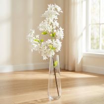 Artículo Rama de lila artificial con flores blancas L95cm