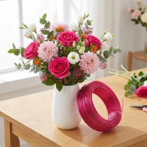Artículo Alambre de aluminio Ø2mm Rosa 60m 500g Alambre para joyería Alambre para manualidades Decoración