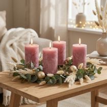 Artículo Velas lisas rosa viejo 60x100mm 4uds