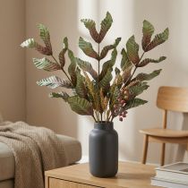 Artículo Planta artificial rama decorativa espuma verde rojo marrón Al. 68 cm