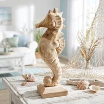 Artículo Caballito de mar decorativo de madera grande, decoración marítima Al. 38 cm