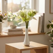 Artículo Orquídeas artificiales flores artificiales en jarrón blanco/verde 28cm